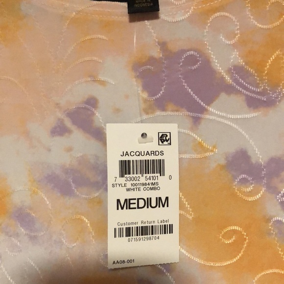 Jacquards JM collection - multi color w/ a silk scroll flower imprint Medium - Picture 4 of 7